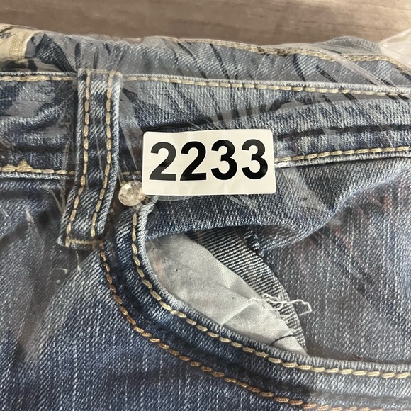 Earl Jeans Straight Leg Flap Pocket Womens 10 Blue Denim Embroidered 2233 - Picture 9 of 9